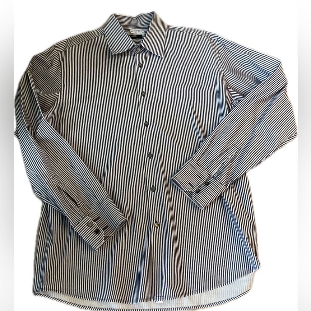BOSS Classic Blue Striped Men's Shirt